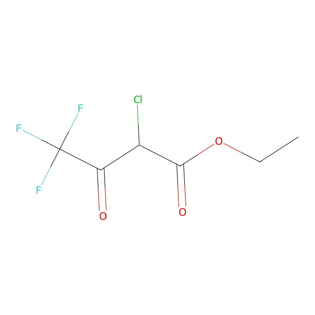 Ethyl 2-chloro-4,4,4-trifluoro-3-oxobutanoate molecular structure, CAS 363-58-6