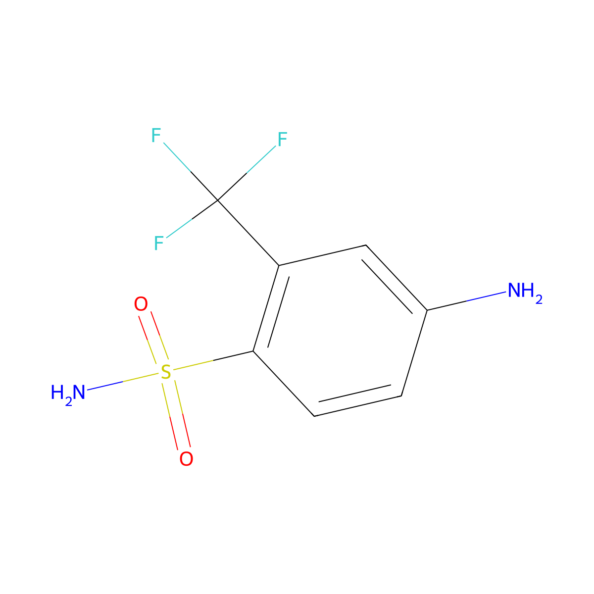 4-Amino-2-(trifluoromethyl)benzenesulfonamide molecular structure, CAS 363-93-9