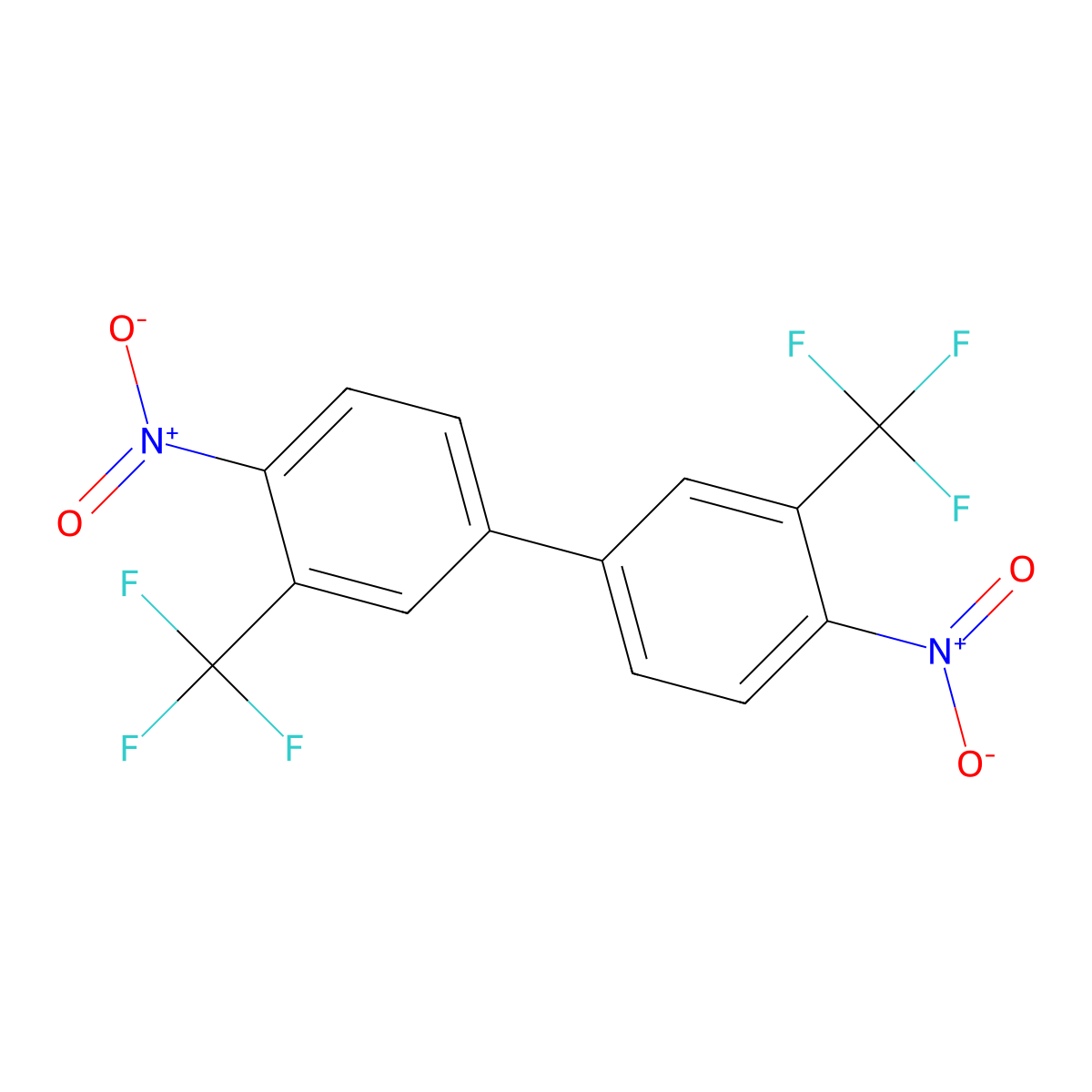4,4'-Dinitro-3,3'-bis(trifluoromethyl)-1,1'-biphenyl molecular structure, CAS 363-95-1