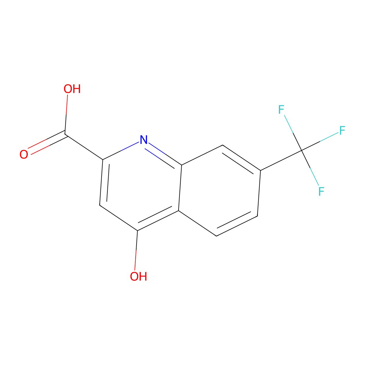 4-Hydroxy-7-(trifluoromethyl)quinoline-2-carboxylic acid molecular structure, CAS 36303-10-3
