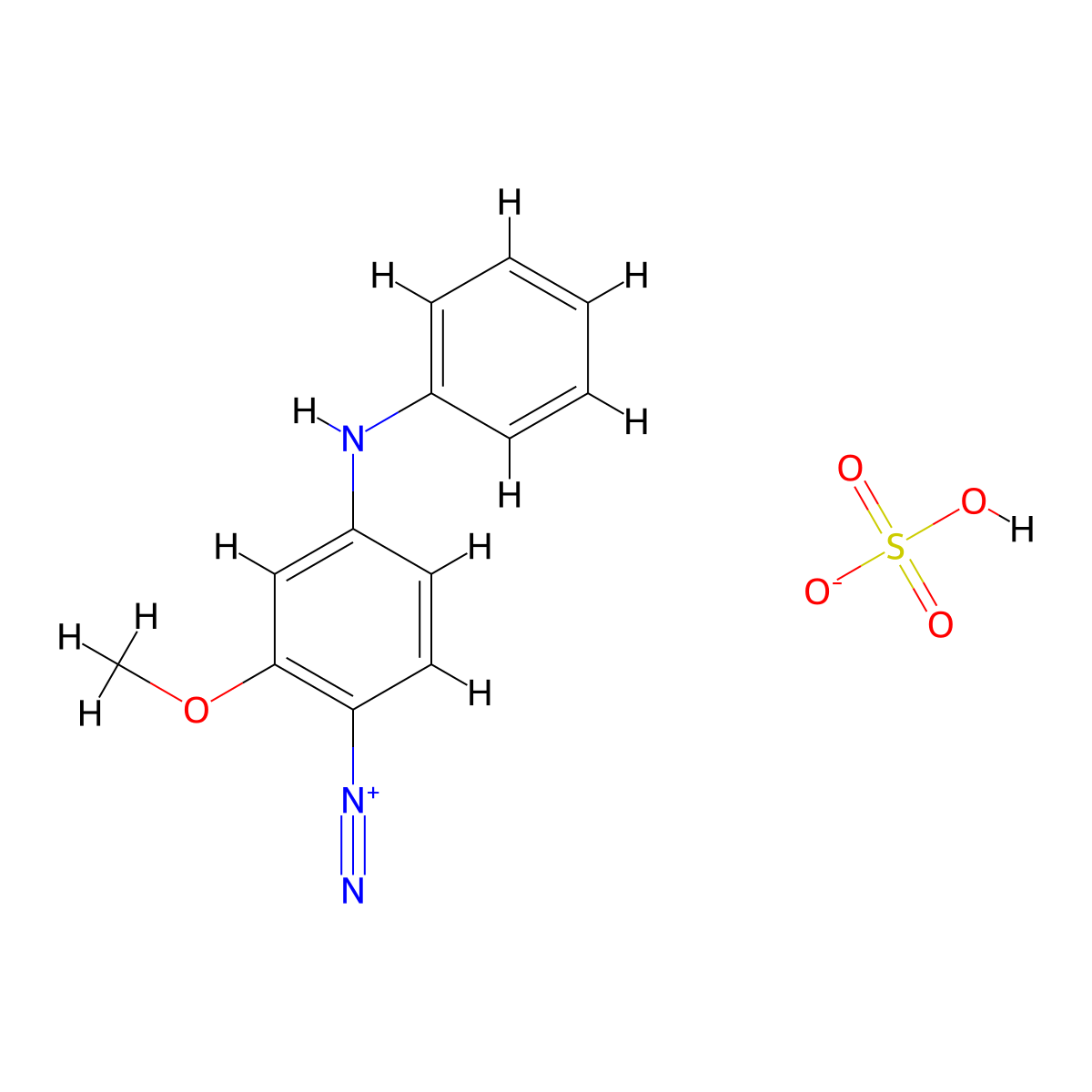 Benzenediazonium, 2-methoxy-4-(phenylamino)-, sulfate (1:1) molecular structure, CAS 36305-05-2