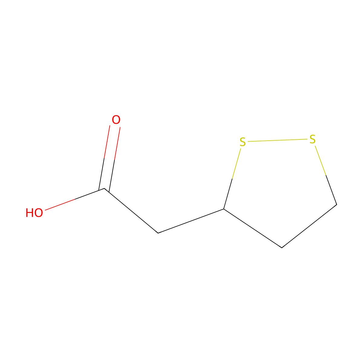 2-(1,2-Dithiolan-3-YL)acetic acid molecular structure, CAS 36305-11-0
