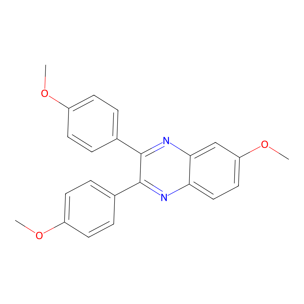 6-Methoxy-2,3-bis(4-methoxyphenyl)quinoxaline molecular structure, CAS 36305-66-5
