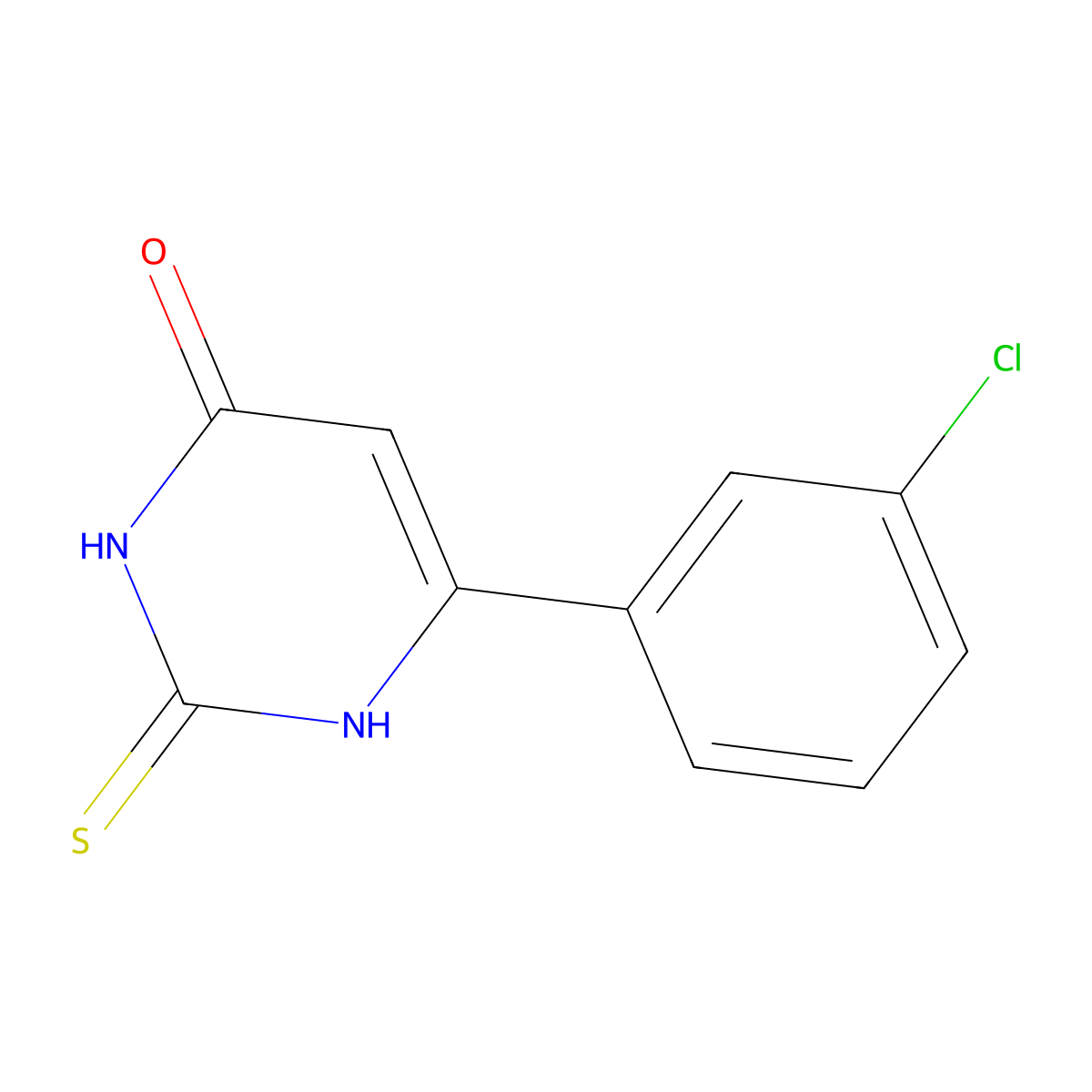 6-(3-chlorophenyl)-2-thioxo-2,3-dihydropyrimidin-4(1H)-one molecular structure, CAS 36309-40-7