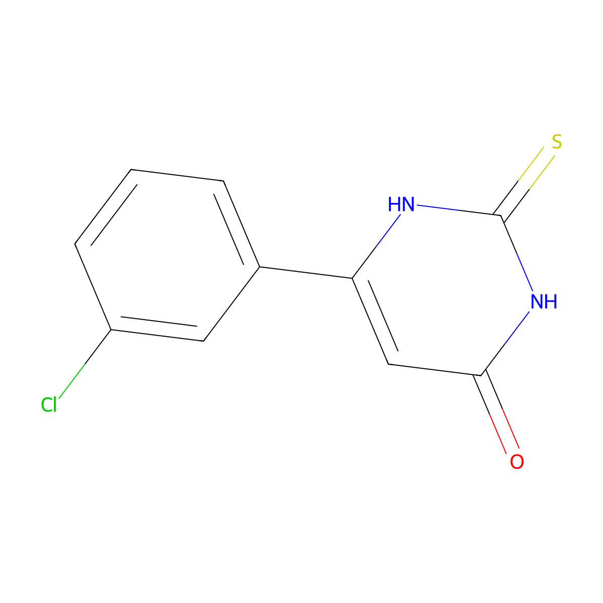 6-(3-chlorophenyl)-2-thioxo-2,3-dihydropyrimidin-4(1H)-one molecular structure, CAS 36309-40-7