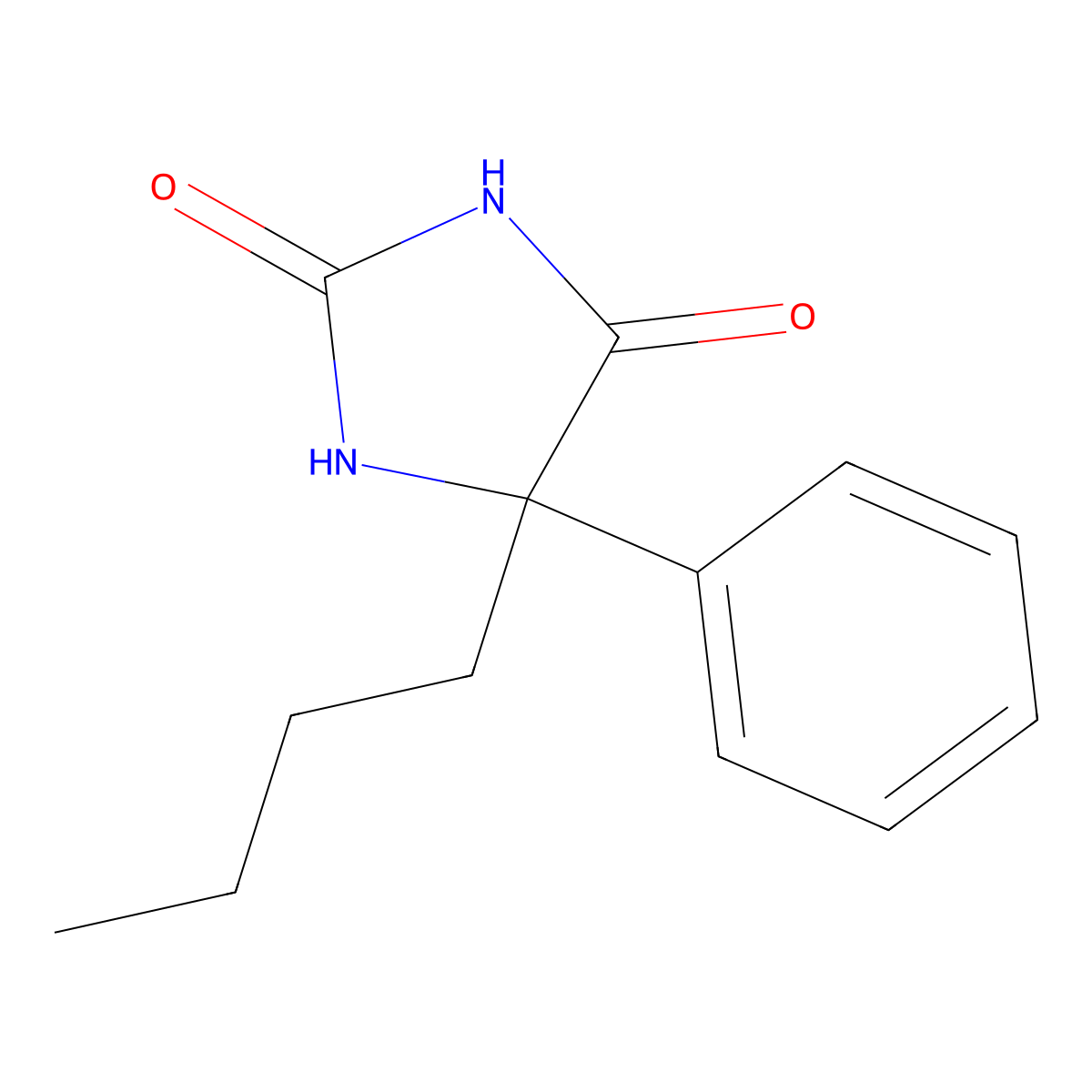 5-Butyl-5-phenylimidazolidine-2,4-dione molecular structure, CAS 36309-62-3