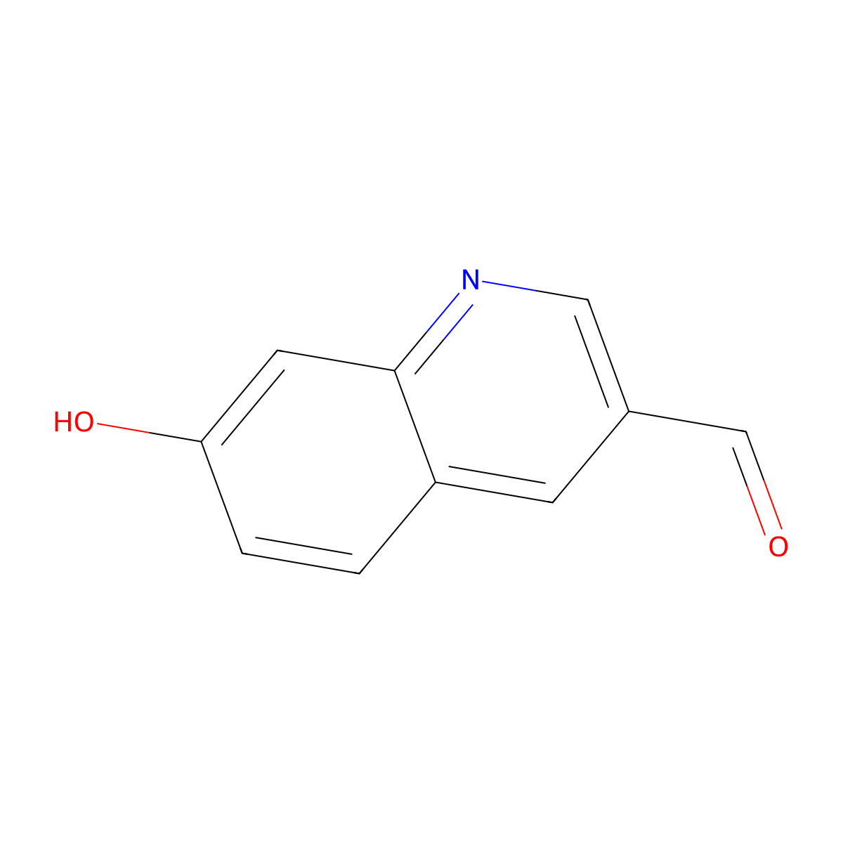 7-Hydroxyquinoline-3-carbaldehyde molecular structure, CAS 363135-54-0
