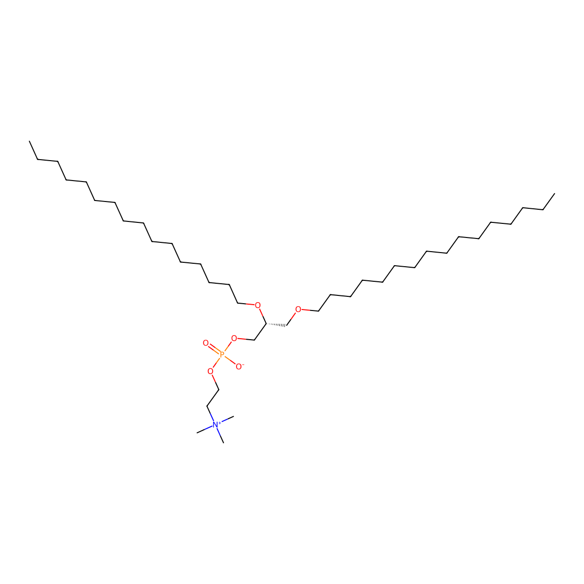 1,2-Dihexadecyl-sn-glycero-3-phosphocholine molecular structure, CAS 36314-47-3