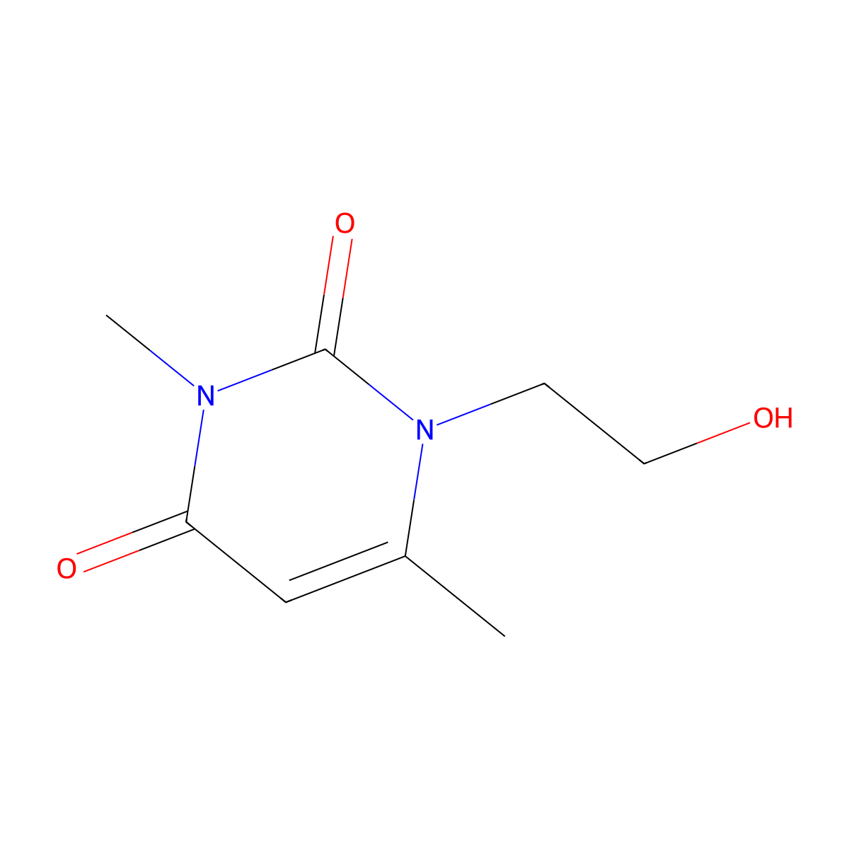 1-(2-Hydroxyethyl)-3,6-dimethylpyrimidine-2,4(1H,3H)-dione molecular structure, CAS 36314-83-7