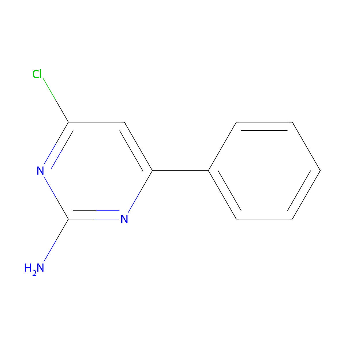 2-Amino-4-chloro-6-phenylpyrimidine molecular structure, CAS 36314-97-3