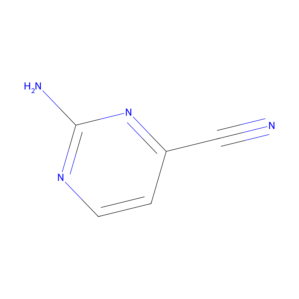 2-Aminopyrimidine-4-carbonitrile molecular structure, CAS 36314-98-4