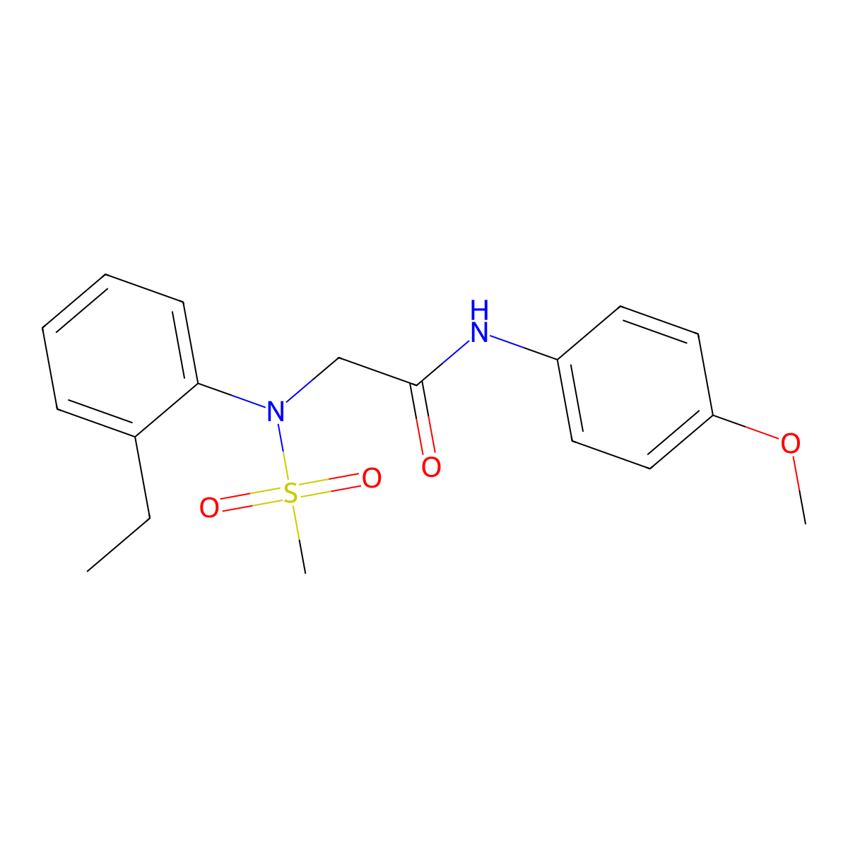 2-(2-ethyl-N-methylsulfonylanilino)-N-(4-methoxyphenyl)acetamide molecular structure, CAS 363141-89-3