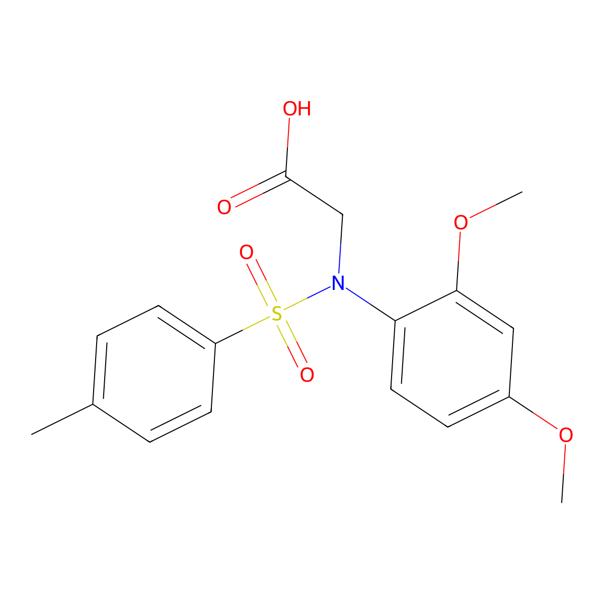 N-(2,4-dimethoxyphenyl)-N-[(4-methylphenyl)sulfonyl]glycine molecular structure, CAS 363145-06-6