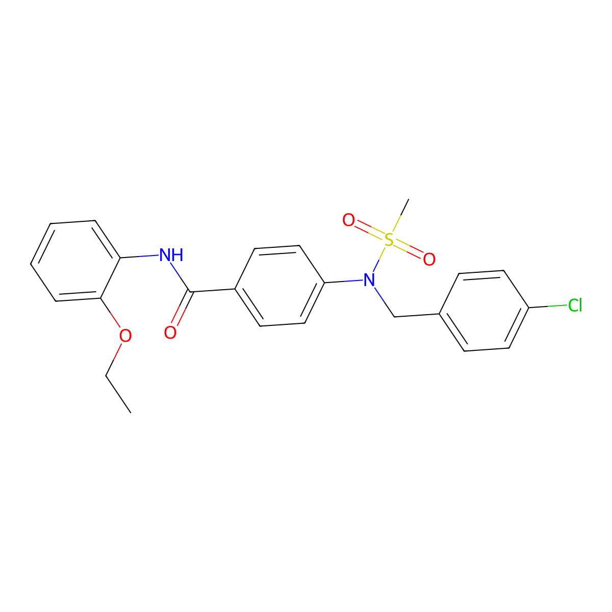 4-[(4-chlorobenzyl)(methylsulfonyl)amino]-N-(2-ethoxyphenyl)benzamide molecular structure, CAS 363145-57-7