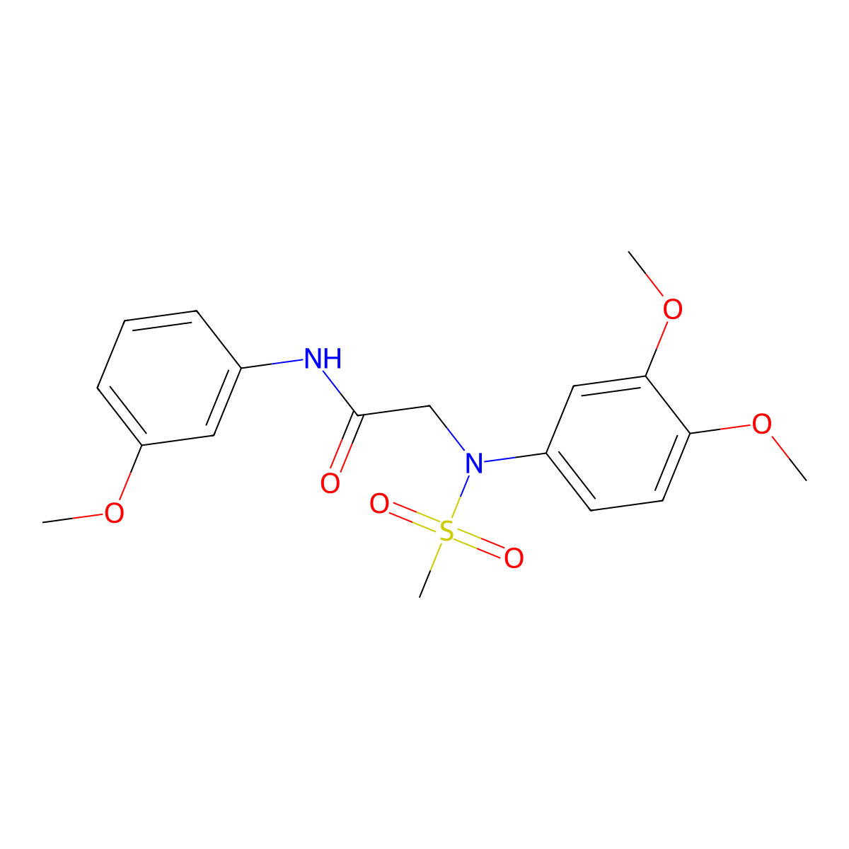 2-(3,4-dimethoxy-N-methylsulfonylanilino)-N-(3-methoxyphenyl)acetamide molecular structure, CAS 363146-05-8