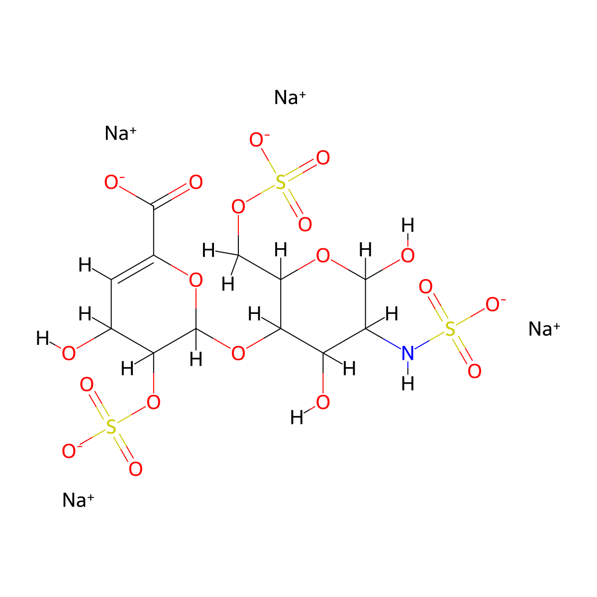 Heparin derived disaccharide sodium salt molecular structure, CAS 363148-40-7