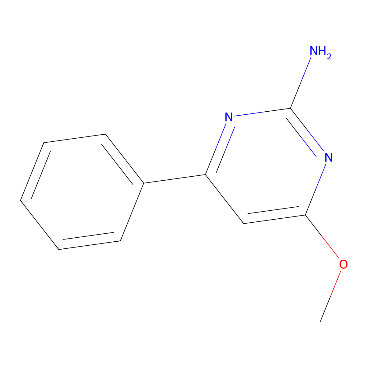 4-Methoxy-6-phenyl-2-pyrimidinamine molecular structure, CAS 36315-02-3