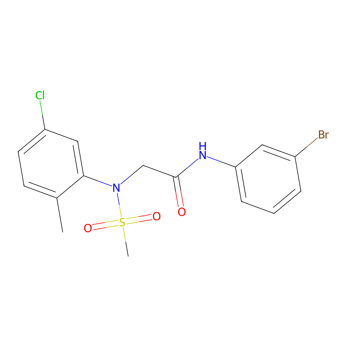 N-(3-bromophenyl)-2-(5-chloro-2-methyl-N-methylsulfonylanilino)acetamide molecular structure, CAS 363154-15-8