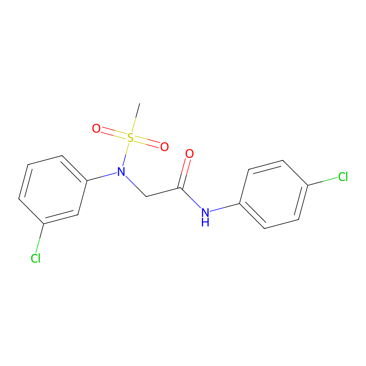 2-(3-chloro-N-methylsulfonylanilino)-N-(4-chlorophenyl)acetamide molecular structure, CAS 363155-62-8