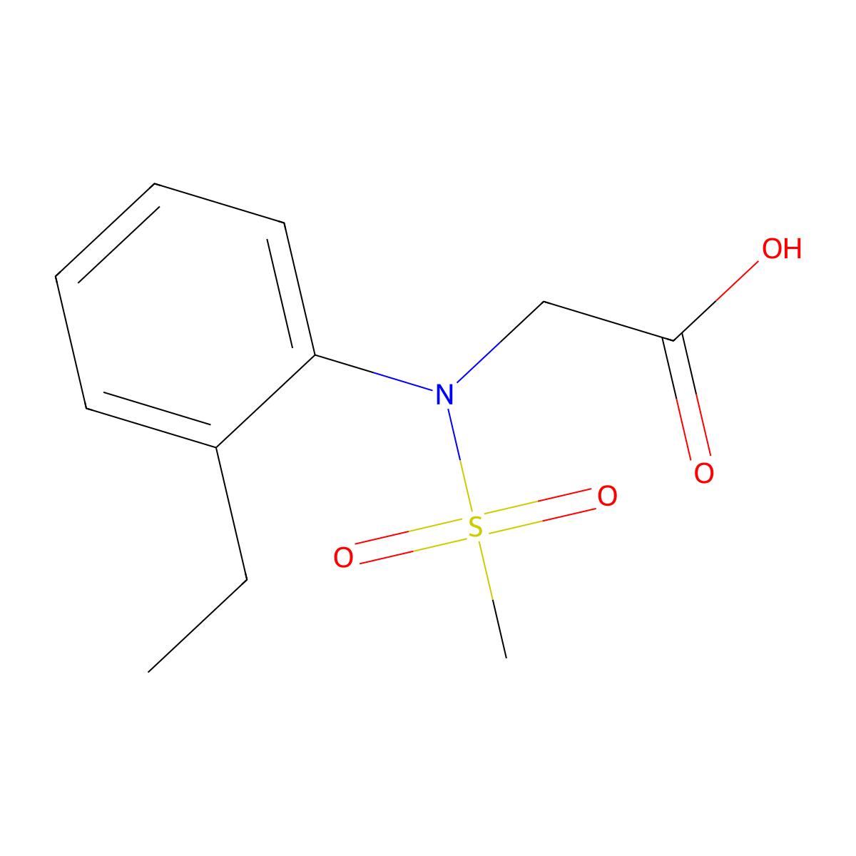 [2-Ethyl(methylsulfonyl)anilino]acetic acid molecular structure, CAS 363157-19-1