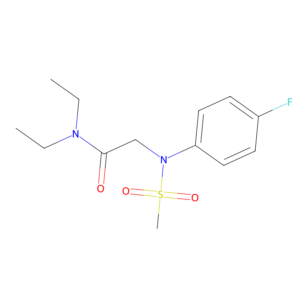 N,N-diethyl-2-(4-fluoro-N-methylsulfonylanilino)acetamide molecular structure, CAS 363157-57-7