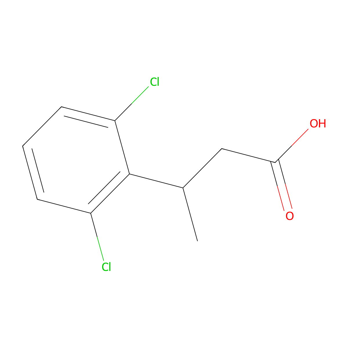 3-(2,6-Dichlorophenyl)butanoic acid molecular structure, CAS 36316-74-2