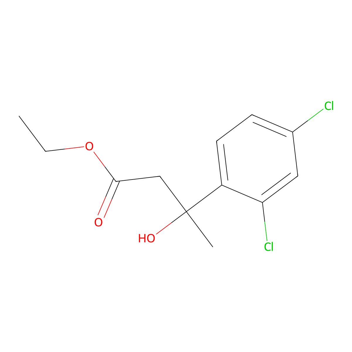 Ethyl 3-(2,4-dichlorophenyl)-3-hydroxybutanoate molecular structure, CAS 36316-77-5