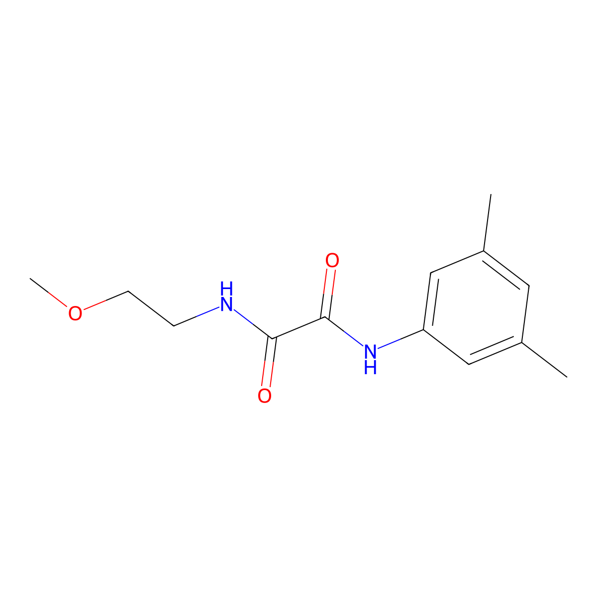 N'-(3,5-dimethylphenyl)-N-(2-methoxyethyl)oxamide molecular structure, CAS 363160-71-8