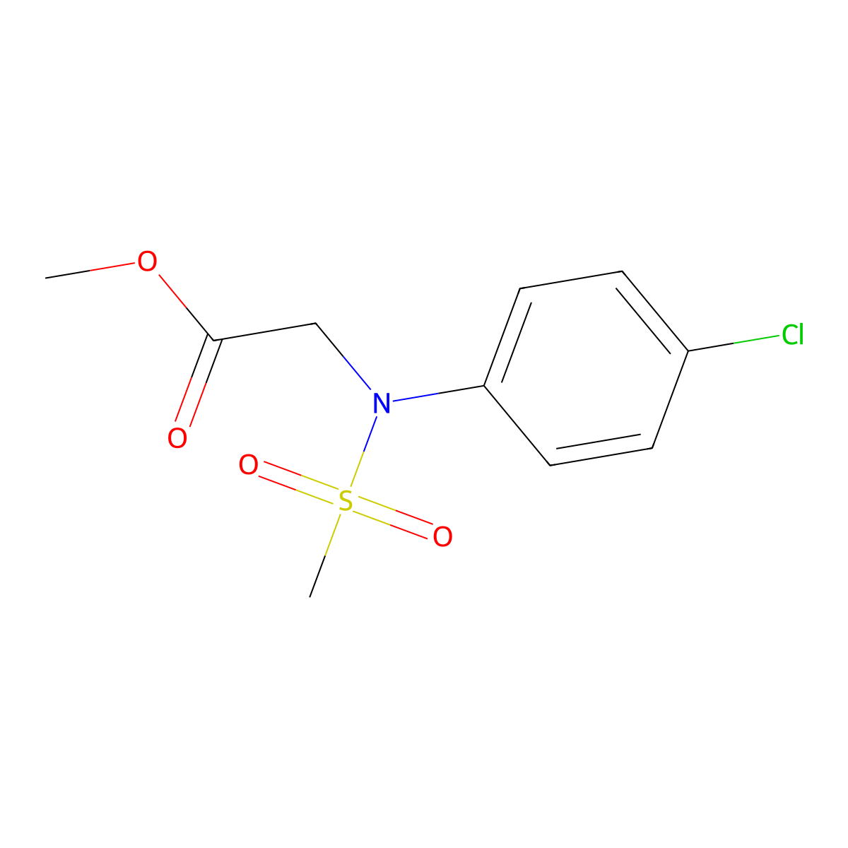 Methyl N-(4-chlorophenyl)-N-(methylsulfonyl)glycinate molecular structure, CAS 363161-25-5