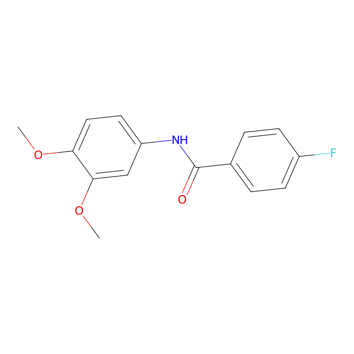 N-(3,4-dimethoxyphenyl)-4-fluorobenzamide molecular structure, CAS 363162-31-6