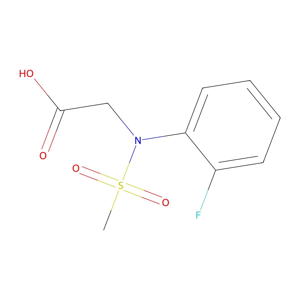 N-(2-Fluorophenyl)-N-(methanesulfonyl)glycine molecular structure, CAS 363162-67-8