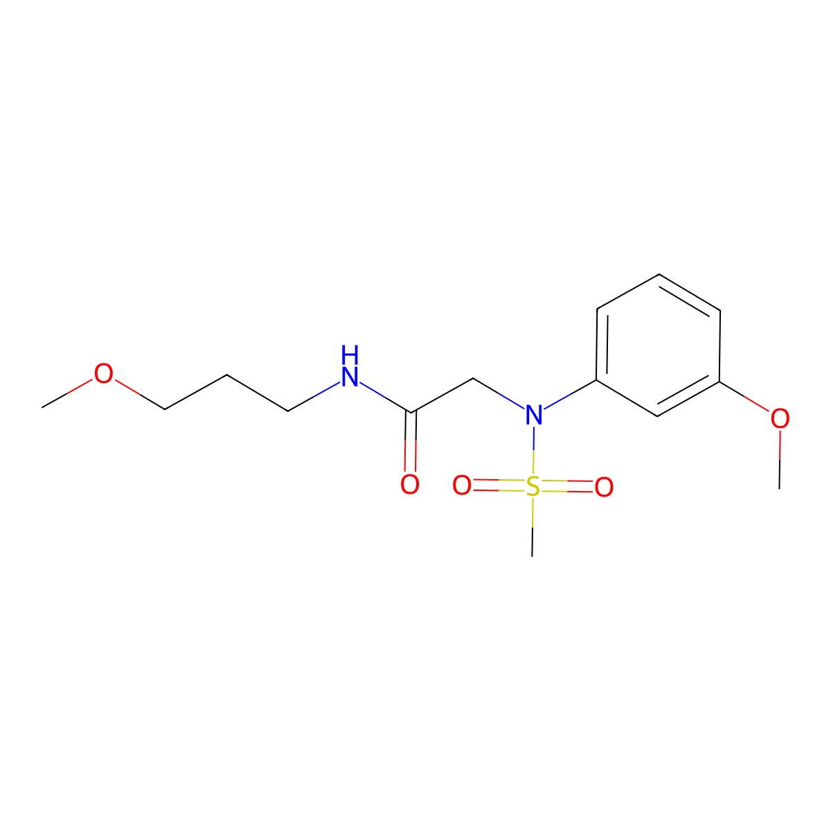 2-(3-methoxy-N-methylsulfonylanilino)-N-(3-methoxypropyl)acetamide molecular structure, CAS 363167-56-0