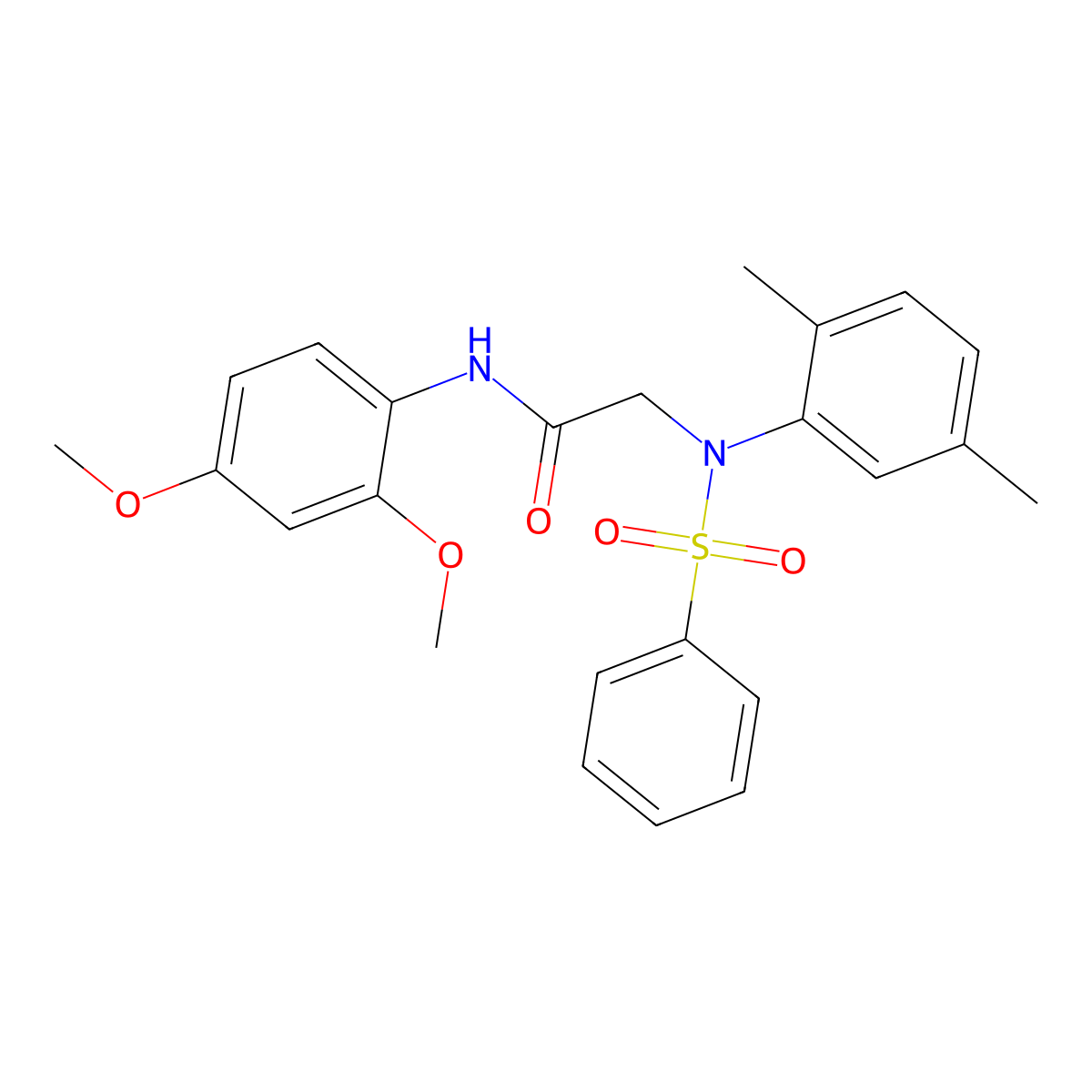 2-[N-(benzenesulfonyl)-2,5-dimethylanilino]-N-(2,4-dimethoxyphenyl)acetamide molecular structure, CAS 363168-08-5