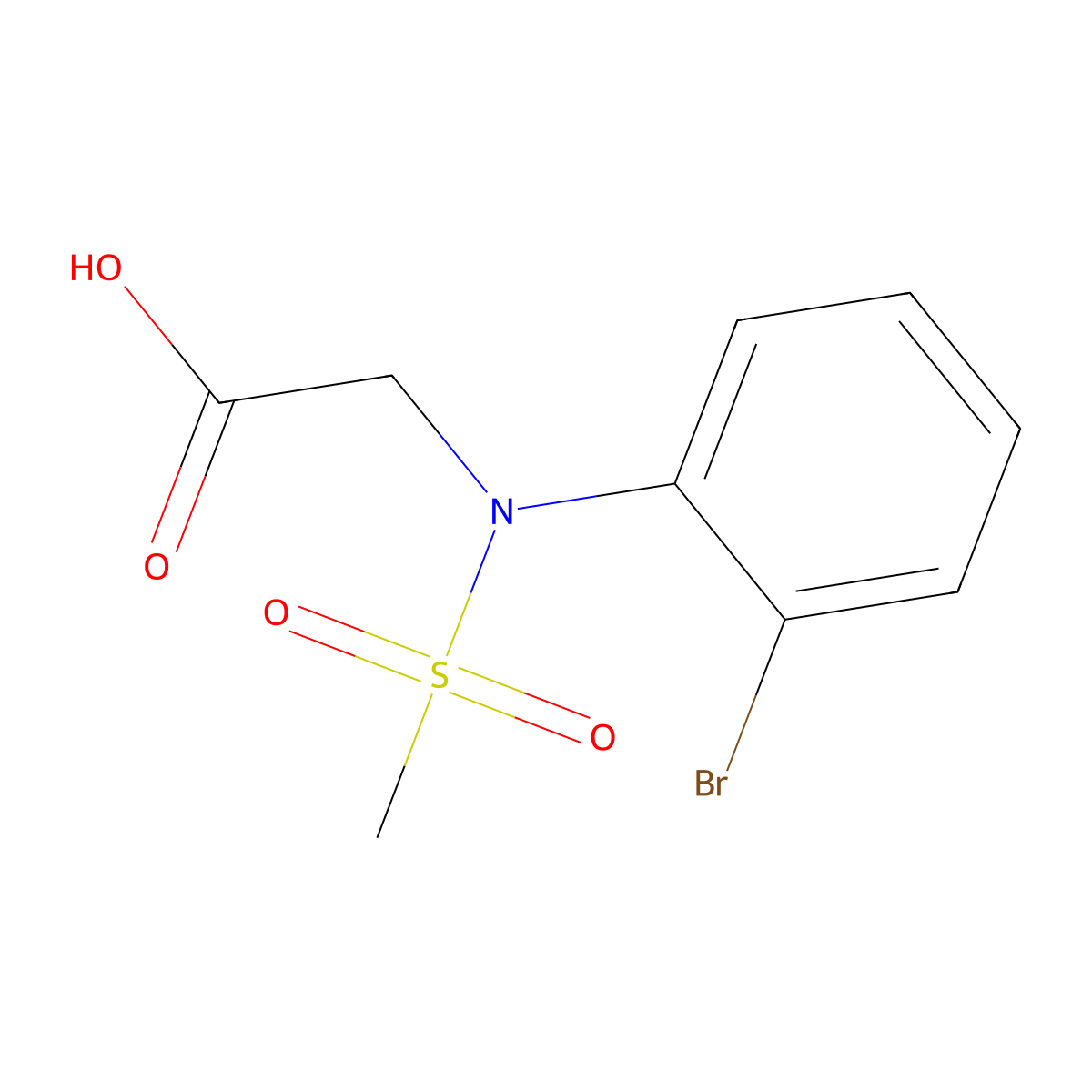 N-(2-bromophenyl)-N-(methylsulfonyl)glycine molecular structure, CAS 363168-32-5
