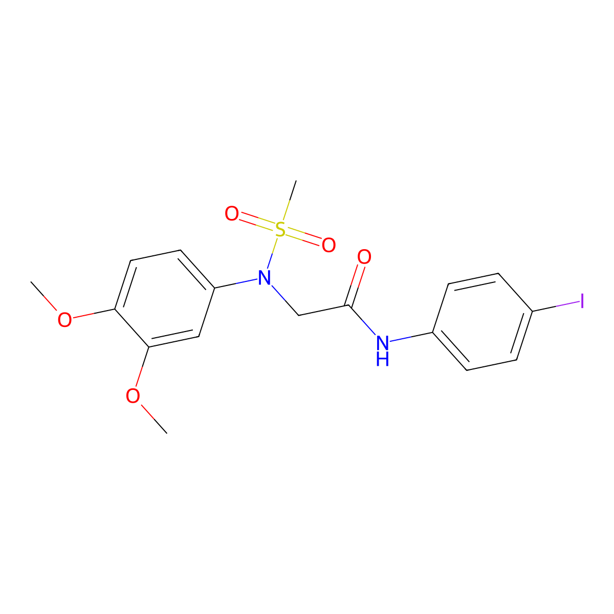 2-(3,4-dimethoxy-N-methylsulfonylanilino)-N-(4-iodophenyl)acetamide molecular structure, CAS 363169-94-2