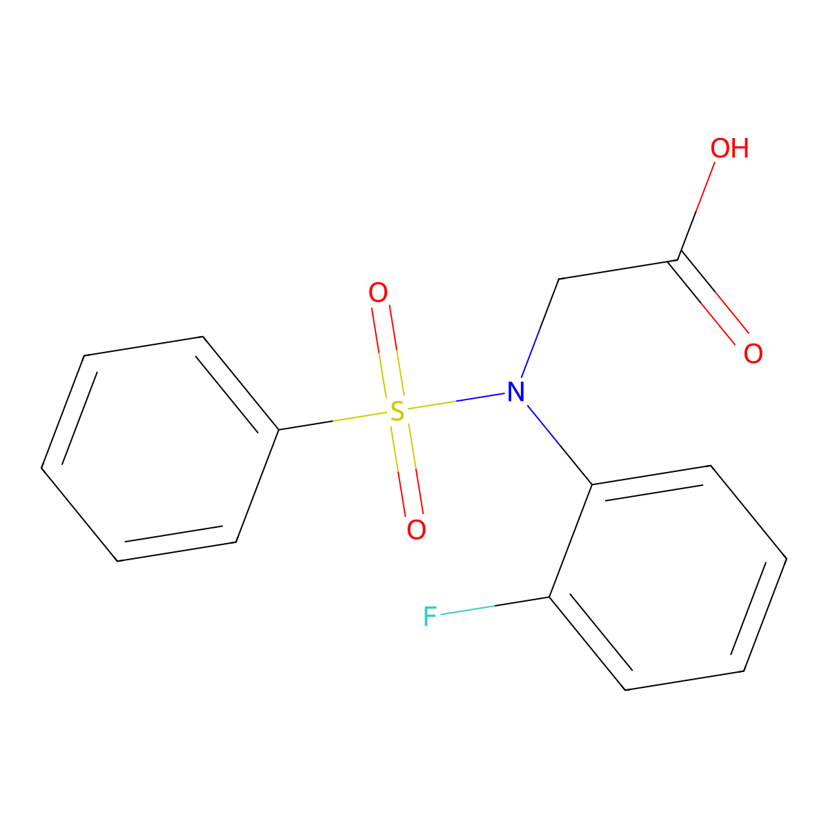 N-(2-fluorophenyl)-N-(phenylsulfonyl)glycine molecular structure, CAS 363170-81-4