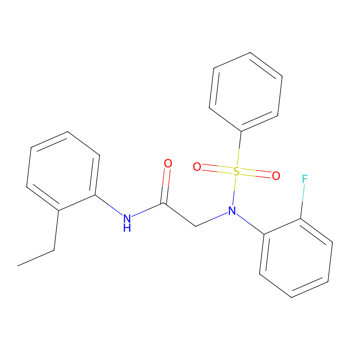N-(2-ethylphenyl)-2-[2-fluoro(phenylsulfonyl)anilino]acetamide molecular structure, CAS 363170-82-5