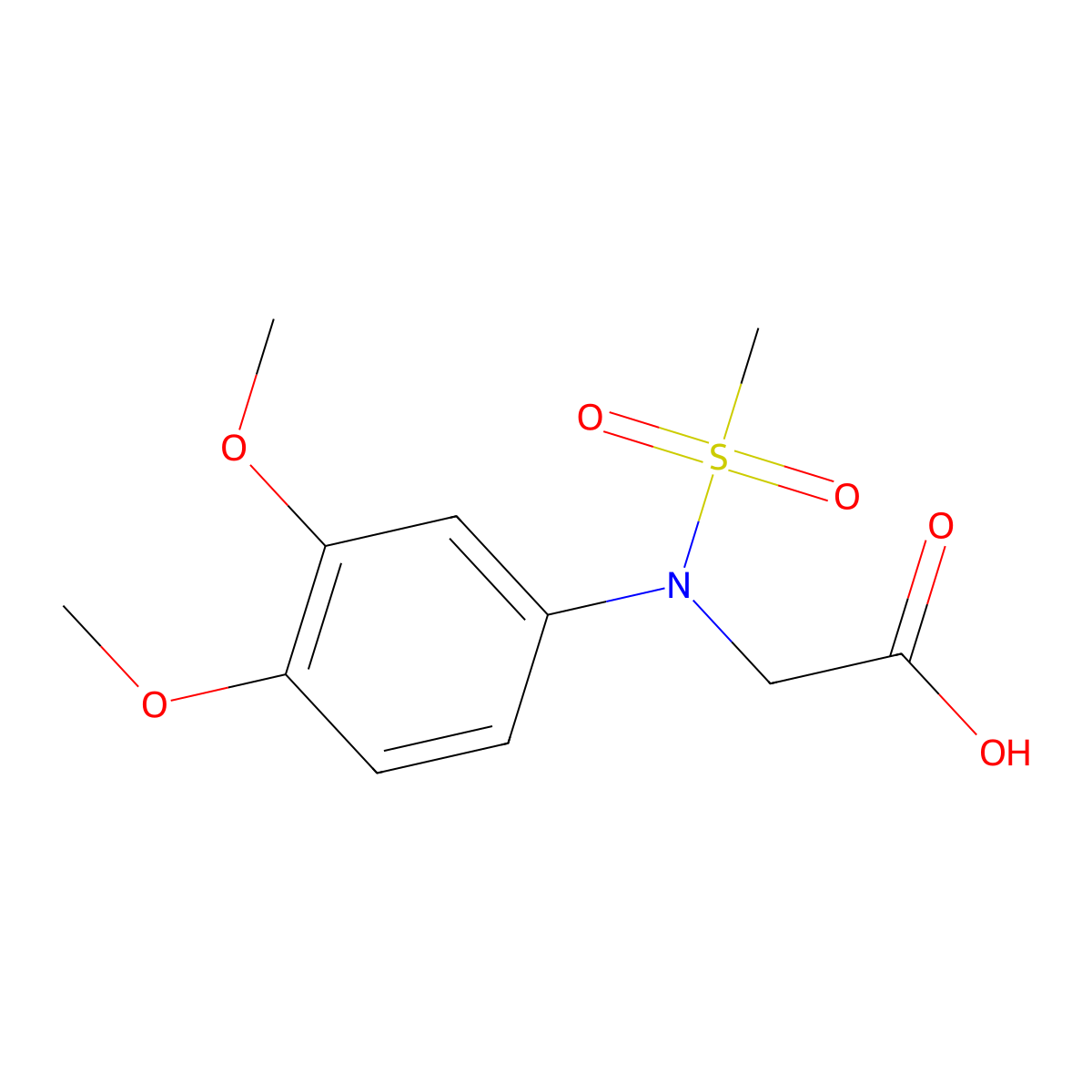N-(3,4-dimethoxyphenyl)-N-(methylsulfonyl)glycine molecular structure, CAS 363174-13-4