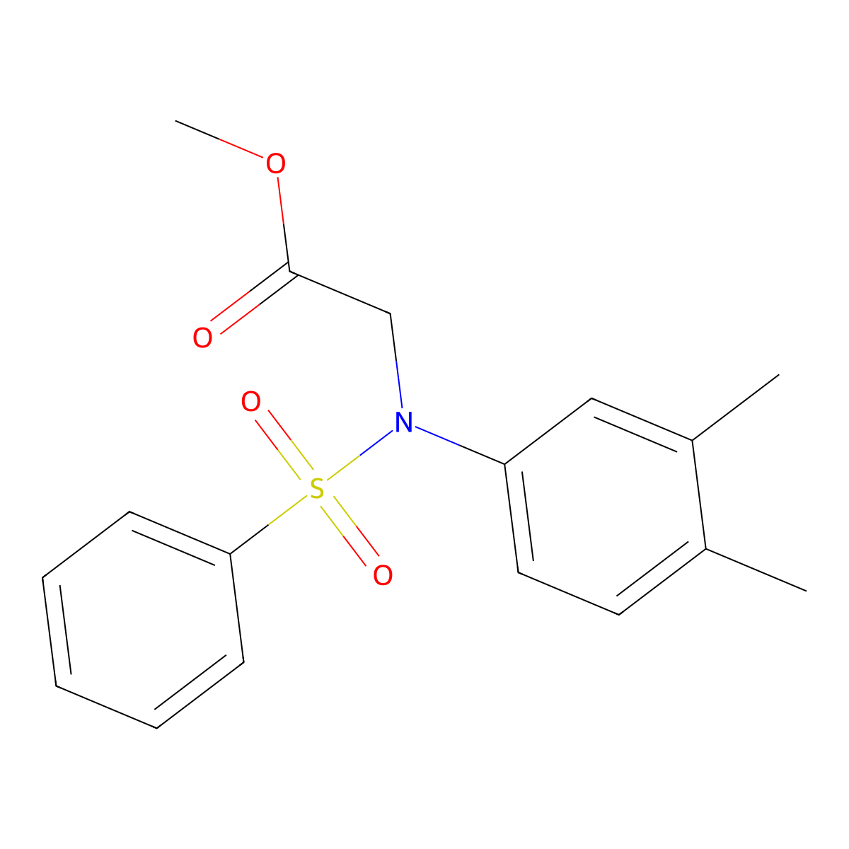 Methyl N-(3,4-dimethylphenyl)-N-(phenylsulfonyl)glycinate molecular structure, CAS 363174-14-5