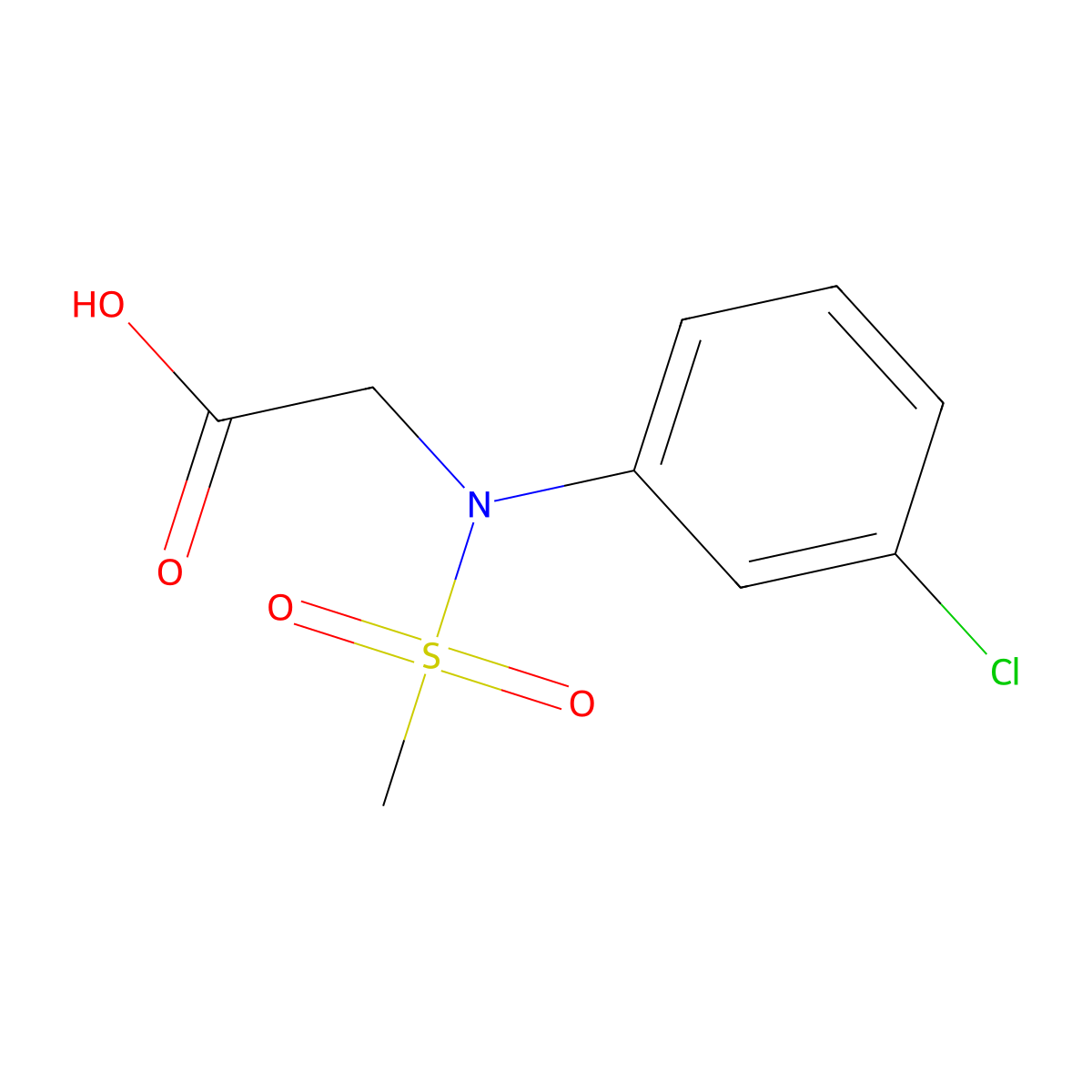 [(3-Chlorophenyl)(methylsulfonyl)amino]acetic acid molecular structure, CAS 363177-78-0