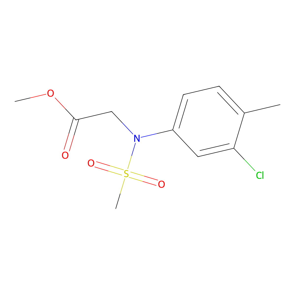 methyl N-(3-chloro-4-methylphenyl)-N-(methylsulfonyl)glycinate molecular structure, CAS 363178-68-1