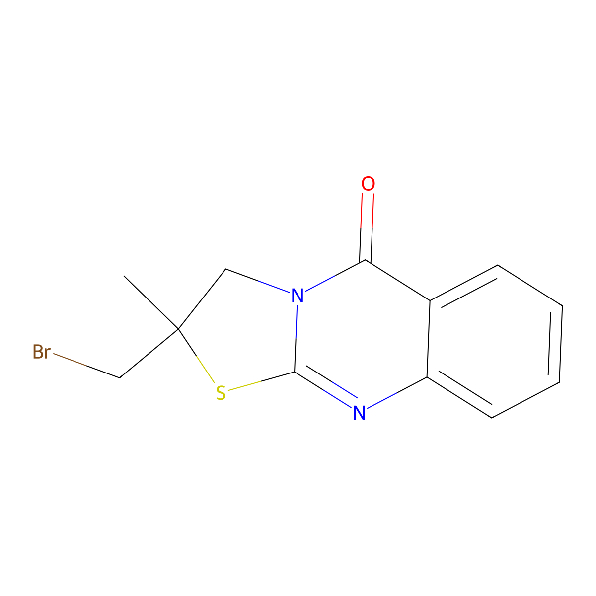 2-(bromomethyl)-2-methyl-2,3-dihydro-5H-[1,3]thiazolo[2,3-b]quinazolin-5-one molecular structure, CAS 363178-83-0