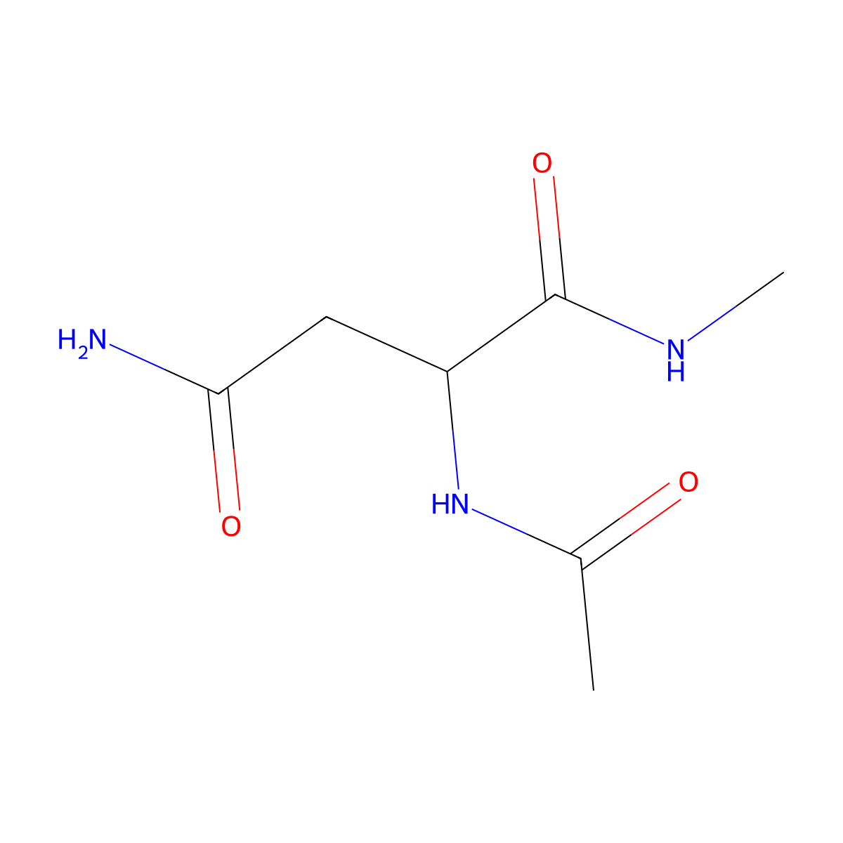 2-acetamido-N-methylbutanediamide molecular structure, CAS 36318-48-6