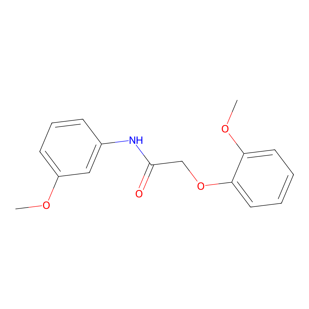 2-(2-methoxyphenoxy)-N-(3-methoxyphenyl)acetamide molecular structure, CAS 363181-30-0