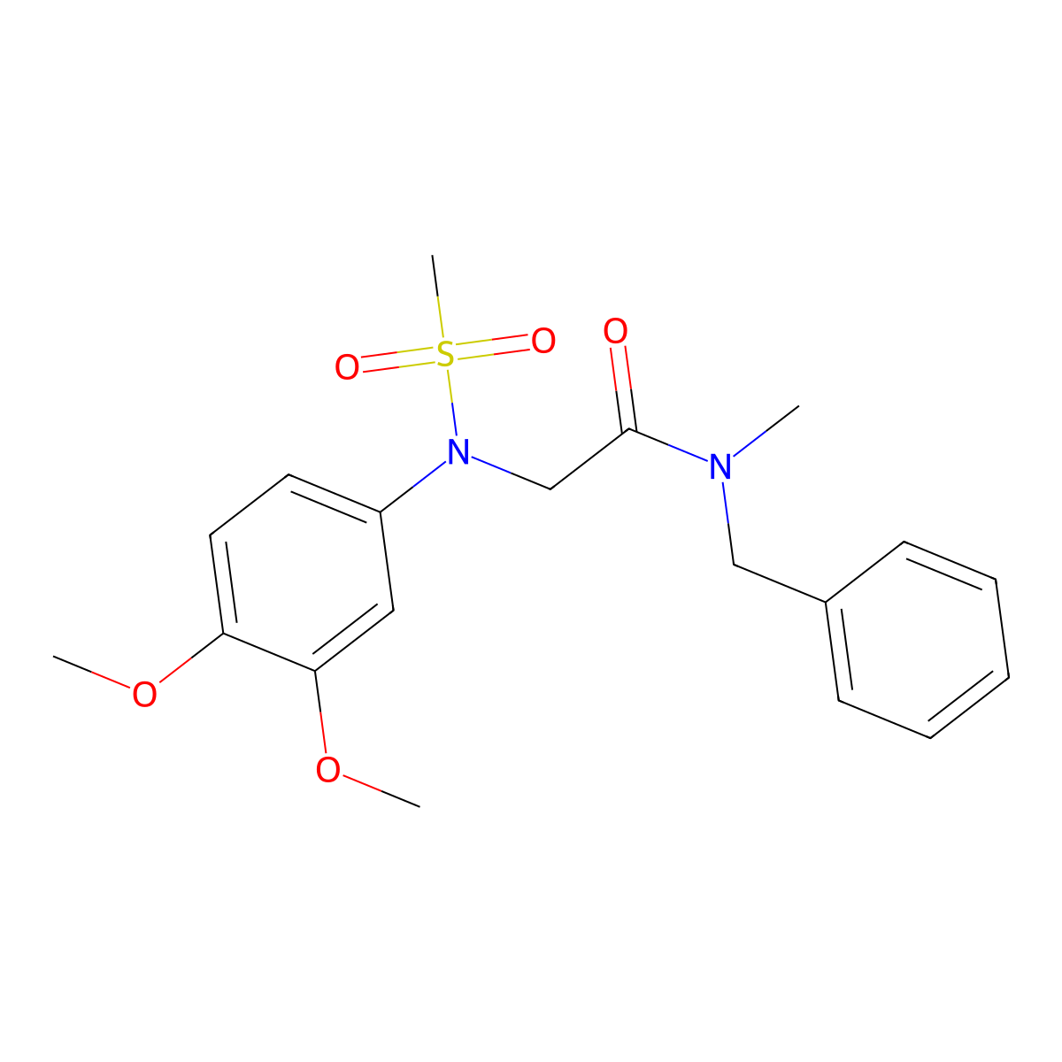 N-benzyl-2-(3,4-dimethoxy-N-methylsulfonylanilino)-N-methylacetamide molecular structure, CAS 363182-38-1