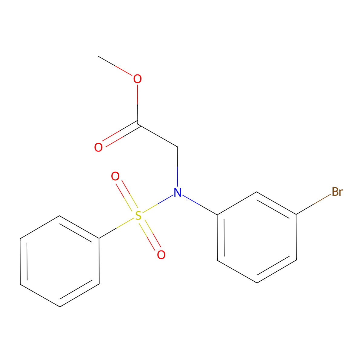 Methyl N-(3-bromophenyl)-N-(phenylsulfonyl)glycinate molecular structure, CAS 363182-55-2