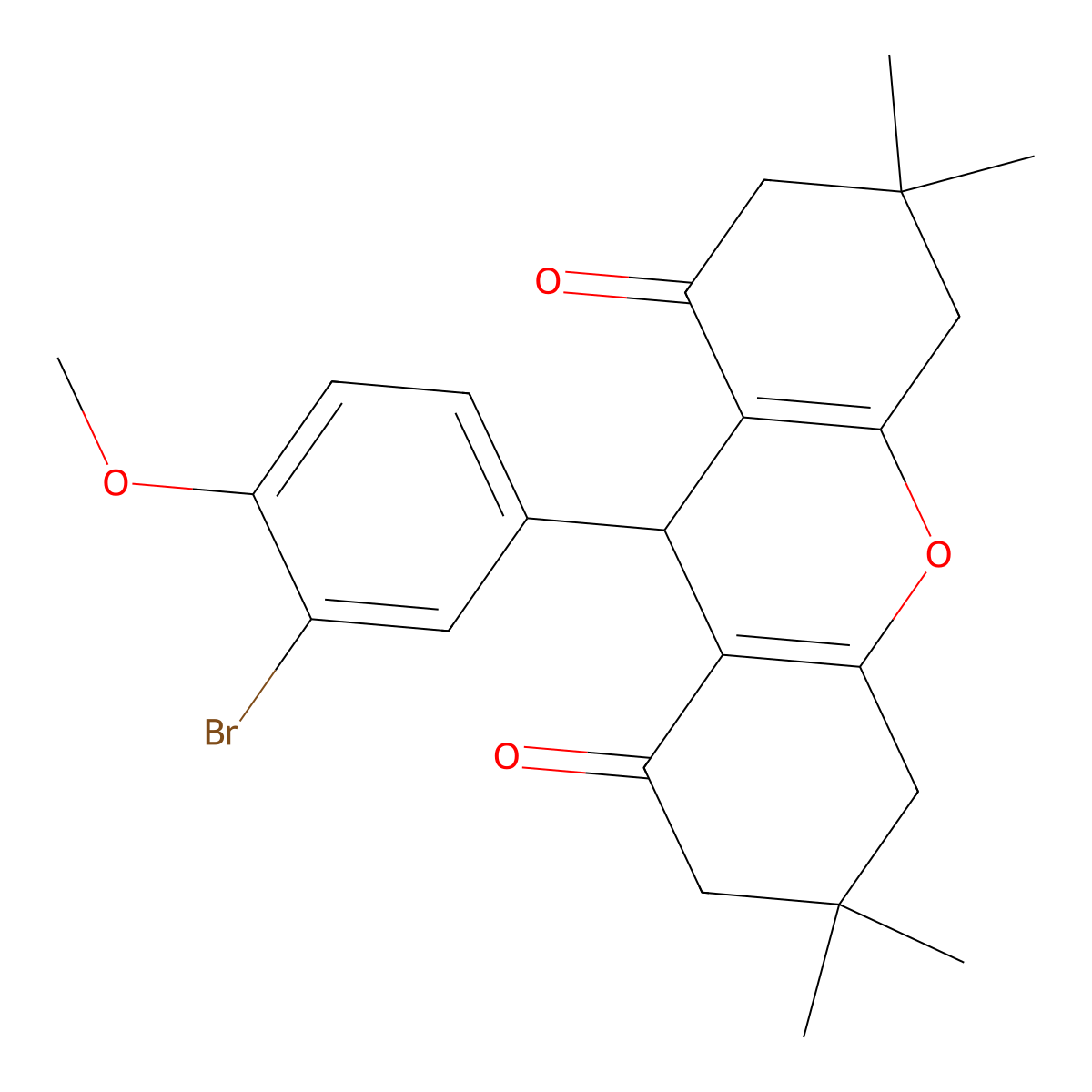 9-(3-bromo-4-methoxyphenyl)-3,3,6,6-tetramethyl-3,4,5,6,7,9-hexahydro-1H-xanthene-1,8(2H)-dione molecular structure, CAS 363182-91-6
