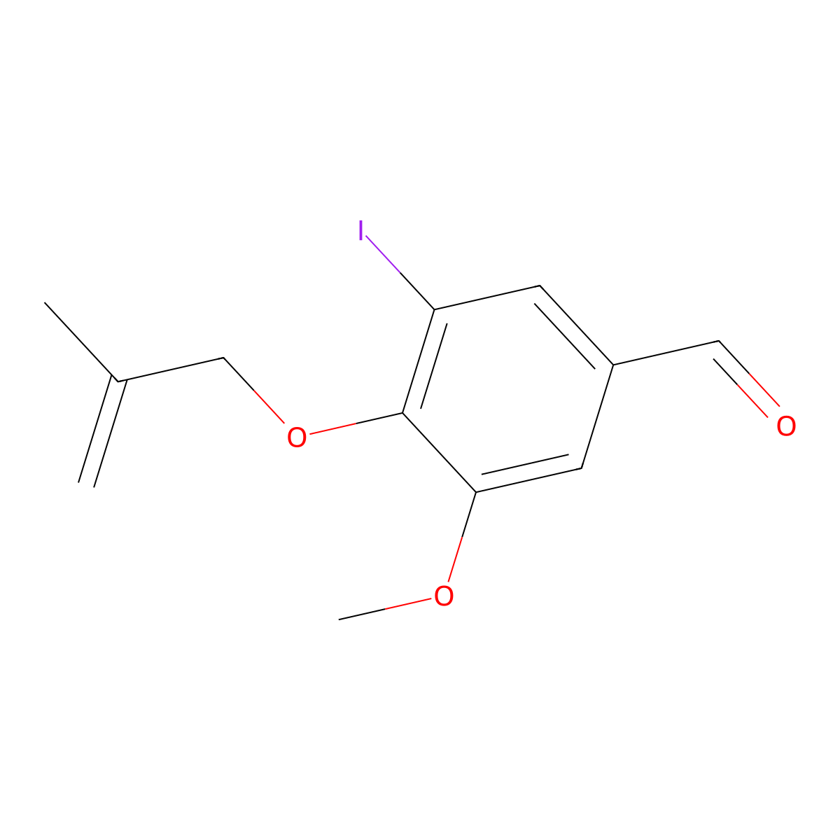 3-Iodo-5-methoxy-4-[(2-methylprop-2-en-1-yl)oxy]benzaldehyde molecular structure, CAS 363185-48-2