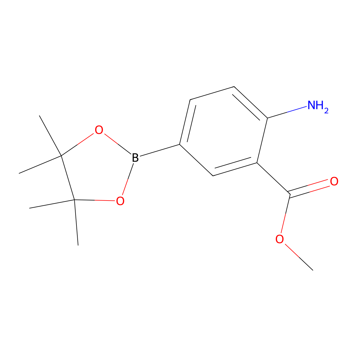 (4-Amino-3-(methoxycarbonyl)phenyl)boronic acid pinacol ester molecular structure, CAS 363185-87-9