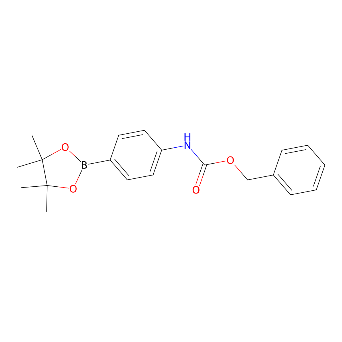 Benzyl (4-(4,4,5,5-tetramethyl-1,3,2-dioxaborolan-2-yl)phenyl)carbamate molecular structure, CAS 363186-06-5